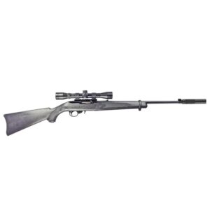 RUGER 10/22 BLUED/SYNTHETIC EAGLE OPTIK 3-9X40 SCOPED & SUPPRESSED PACKAGE 18.5" - 22LR